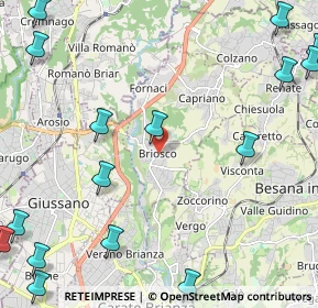 Mappa Via Gaetano Donizetti, 20836 Briosco MB, Italia (3.40765)