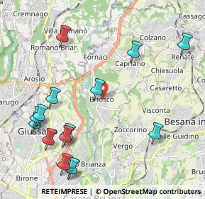 Mappa Via Gaetano Donizetti, 20836 Briosco MB, Italia (2.554)