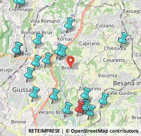 Mappa Via Gaetano Donizetti, 20836 Briosco MB, Italia (2.531)