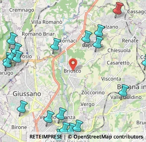 Mappa Via Gaetano Donizetti, 20836 Briosco MB, Italia (3.0685)