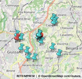 Mappa Via Gaetano Donizetti, 20836 Briosco MB, Italia (1.593)
