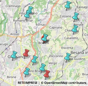 Mappa Via Gaetano Donizetti, 20836 Briosco MB, Italia (2.44143)