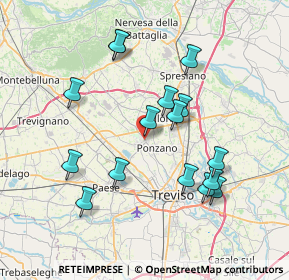 Mappa 31050 Ponzano Veneto TV, Italia (7.18875)