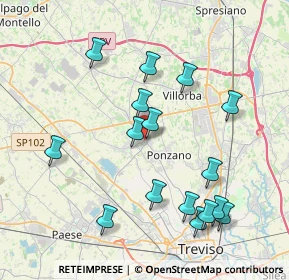 Mappa 31050 Ponzano Veneto TV, Italia (4.07438)