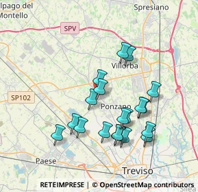 Mappa 31050 Ponzano Veneto TV, Italia (3.43632)