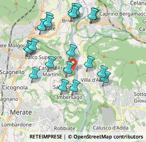 Mappa Via Privata Colonne di San Colombano, 23885 Calco LC, Italia (2.003)