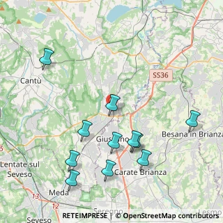 Mappa Viale Grandi Invalidi, 22060 Arosio CO, Italia (4.50091)