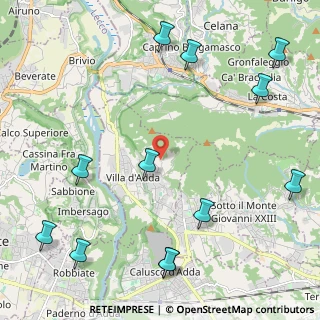 Mappa Via della Fonte, 24030 Villa d'Adda BG, Italia (2.91917)