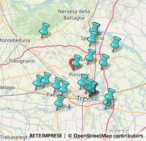 Mappa Via Borgo Ruga, 31050 Ponzano Veneto TV, Italia (6.9435)