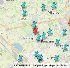 Mappa Via Borgo Ruga, 31050 Ponzano Veneto TV, Italia (2.601)