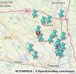 Mappa Via Borgo Ruga, 31050 Ponzano Veneto TV, Italia (3.84938)