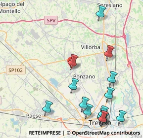 Mappa Via Borgo Ruga, 31050 Ponzano Veneto TV, Italia (5.38867)