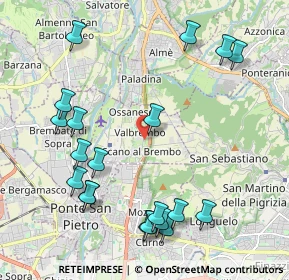 Mappa Via Roma, 24030 Valbrembo BG, Italia (2.414)