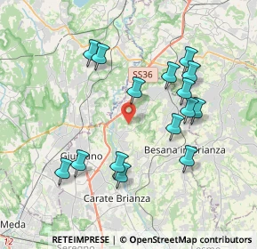 Mappa 20836 Briosco MB, Italia (3.714)