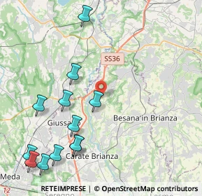 Mappa 20836 Briosco MB, Italia (5.095)
