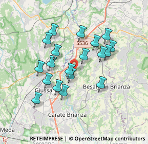 Mappa 20836 Briosco MB, Italia (3.15579)