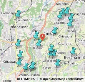 Mappa 20836 Briosco MB, Italia (2.3905)