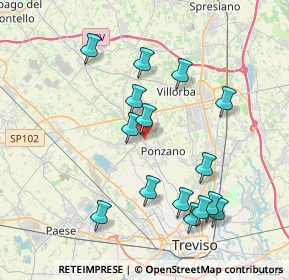 Mappa Via Aquileia, 31050 Ponzano Veneto TV, Italia (3.904)