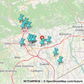 Mappa Via Togarelli, 36030 Sarcedo VI, Italia (6.92154)