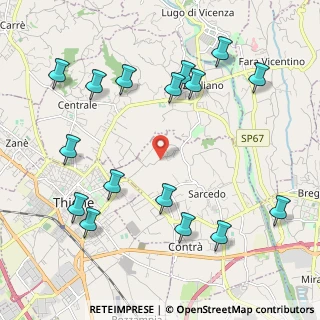 Mappa Via San Pietro, 36030 Sarcedo VI, Italia (2.45375)