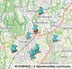 Mappa Via Achille Grandi, 22060 Arosio CO, Italia (2.22667)