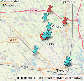 Mappa Via San Bartolomea, 31050 Ponzano Veneto TV, Italia (3.60364)