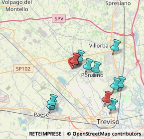 Mappa Via San Bartolomea, 31050 Ponzano Veneto TV, Italia (3.49917)