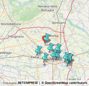 Mappa Via San Bartolomea, 31050 Ponzano Veneto TV, Italia (7.08727)