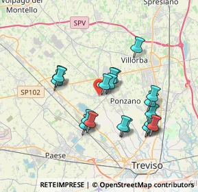 Mappa Vicolo San Bartolomea, 31050 Ponzano Veneto TV, Italia (3.2955)