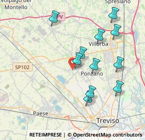 Mappa Vicolo San Bartolomea, 31050 Ponzano Veneto TV, Italia (3.82727)