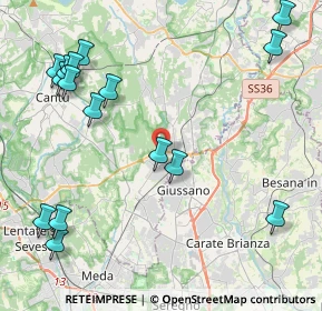 Mappa 22060 Carugo CO, Italia (5.37438)