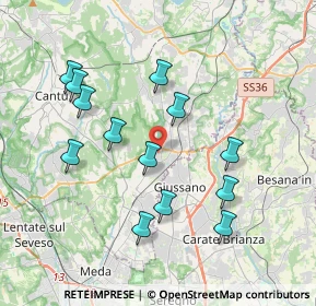 Mappa 22060 Carugo CO, Italia (3.70385)