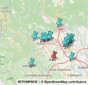 Mappa Via Ugo Foscolo, 36015 Schio VI, Italia (6.28188)