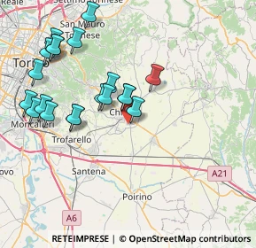 Mappa Via Angelo Brofferio, 10023 Chieri TO, Italia (8.254)