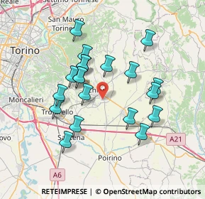 Mappa Via Angelo Brofferio, 10023 Chieri TO, Italia (6.5535)