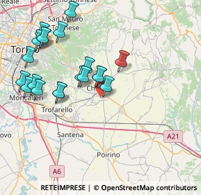 Mappa Via Tetti Fasano, 10023 Chieri TO, Italia (8.203)