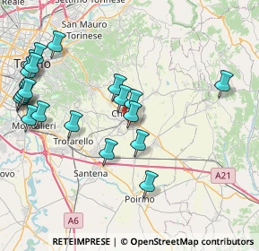 Mappa Via Tetti Fasano, 10023 Chieri TO, Italia (9.406)