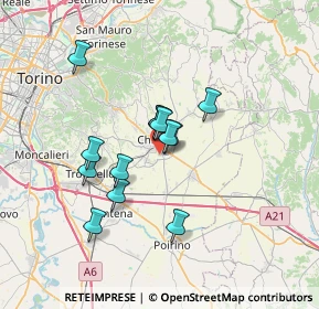 Mappa Via Tetti Fasano, 10023 Chieri TO, Italia (5.38769)