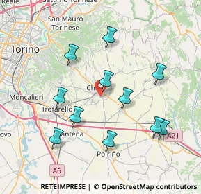 Mappa Via Tetti Fasano, 10023 Chieri TO, Italia (7.58364)