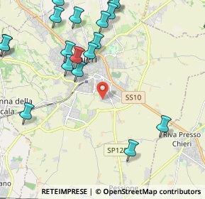 Mappa Via Tetti Fasano, 10023 Chieri TO, Italia (2.854)