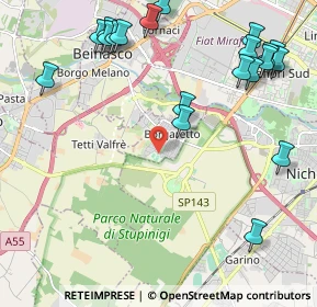 Mappa Via Generale Perotti, 10092 Borgaretto TO, Italia (2.753)