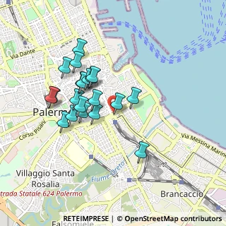 Mappa P.za Giulio Cesare, 90127 Palermo PA, Italia (0.8825)