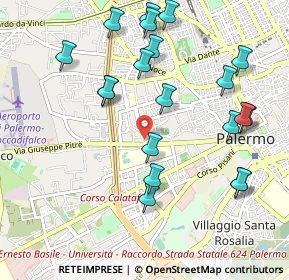 Mappa Via Demetrio Camarda, 90135 Palermo PA, Italia (1.235)