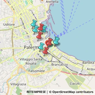 Mappa Via Antonio di Rudinì, 90127 Palermo PA, Italia (1.08818)
