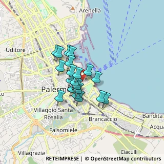 Mappa Via Sant 'Euno, 90133 Palermo PA, Italia (1.2385)