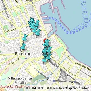 Mappa Piazza Croce dei Vespri, 90133 Palermo PA, Italia (0.9)