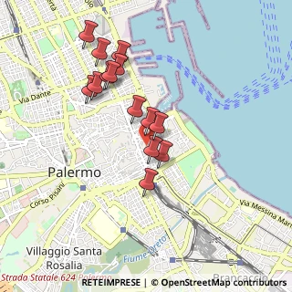 Mappa Piazza Croce dei Vespri, 90133 Palermo PA, Italia (0.92214)
