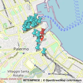 Mappa Piazza Croce dei Vespri, 90133 Palermo PA, Italia (0.917)