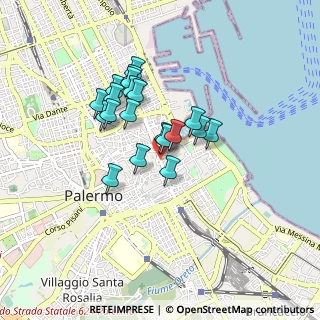 Mappa Via Zara, 90133 Palermo PA, Italia (0.7485)