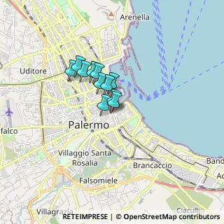 Mappa Via Zara, 90133 Palermo PA, Italia (1.12636)